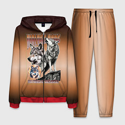 Костюм мужской Волки с надписью, цвет: 3D-красный