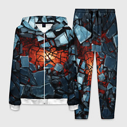 Костюм мужской Разбиты камни в текстуре, цвет: 3D-белый