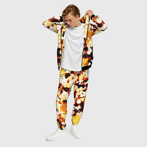 Мужской костюм Жёлто-белая абстракция на чёрном фоне / 3D-Черный – фото 3