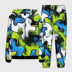 Костюм мужской Камуфляж в стиле графитти, цвет: 3D-черный
