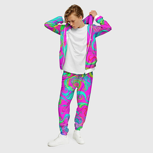 Мужской костюм Abstract floral pattern - aloha / 3D-Белый – фото 3