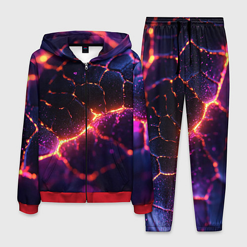 Мужской костюм Текстура вулкана / 3D-Красный – фото 1