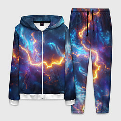 Костюм мужской Космическая молния текстура, цвет: 3D-белый