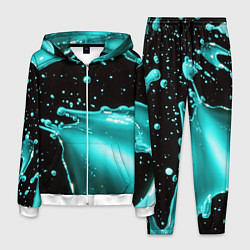 Костюм мужской Разрыв голубой краски, цвет: 3D-белый