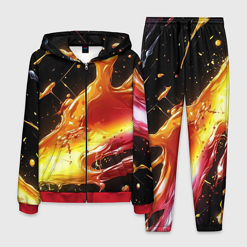 Мужской костюм Динамичная краска текстура / 3D-Красный – фото 1