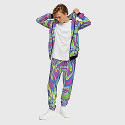 Костюм мужской Разноцветная абстракция волны, цвет: 3D-черный — фото 2