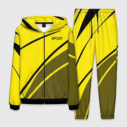 Костюм мужской Sport жёлтый с чёрным точечный, цвет: 3D-черный