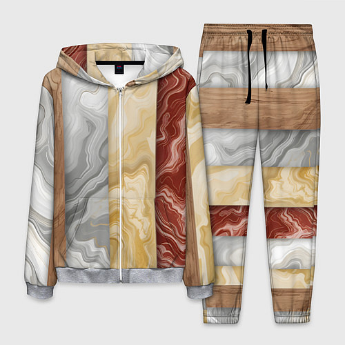 Мужской костюм Мрамор и дерево / 3D-Меланж – фото 1