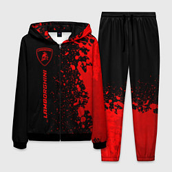 Костюм мужской Lamborghini - red gradient по-вертикали, цвет: 3D-черный