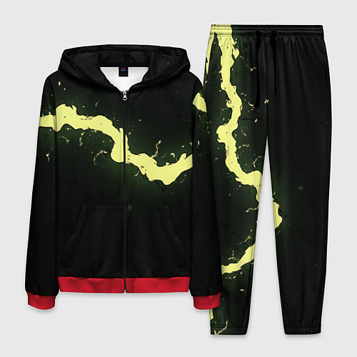 Мужской костюм Желтая трещина на черном / 3D-Красный – фото 1
