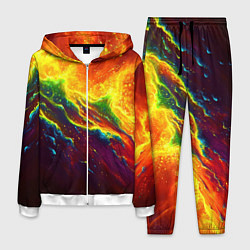 Костюм мужской Абстрактные волны с огнем, цвет: 3D-белый