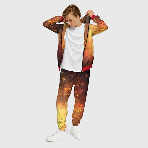 Мужской костюм Золотая блестящая текстура / 3D-Красный – фото 3