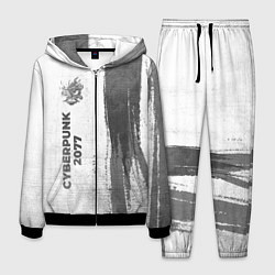 Костюм мужской Cyberpunk 2077 - white gradient по-вертикали, цвет: 3D-черный
