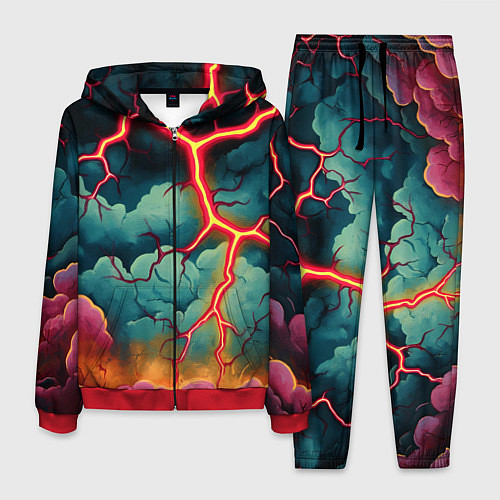 Мужской костюм Молнии в виде разлома / 3D-Красный – фото 1