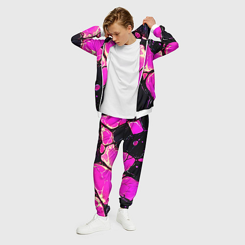 Мужской костюм Розовые пятна в текстуре / 3D-Белый – фото 3