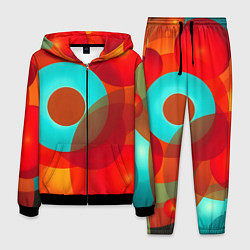 Костюм мужской Оптическая абстракция с кругами, цвет: 3D-черный