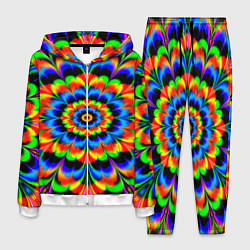 Костюм мужской Оптические иллюзии психоделика, цвет: 3D-белый