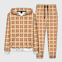 Костюм мужской Светлый коричневый простая клетка, цвет: 3D-белый