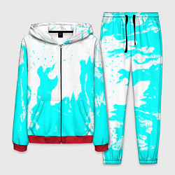 Костюм мужской Голубой огонь текстура, цвет: 3D-красный