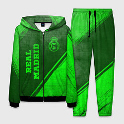 Костюм мужской Real Madrid - green gradient вертикально, цвет: 3D-черный