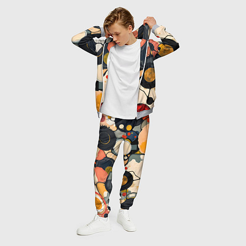 Мужской костюм Абстракция с кругами и краской / 3D-Меланж – фото 3