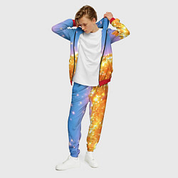 Костюм мужской Золотые шарики на голубом фоне, цвет: 3D-красный — фото 2