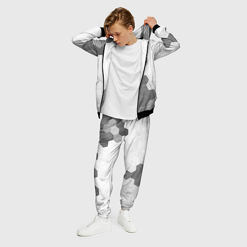 Мужской костюм Yamaha - white gradient вертикально / 3D-Черный – фото 3