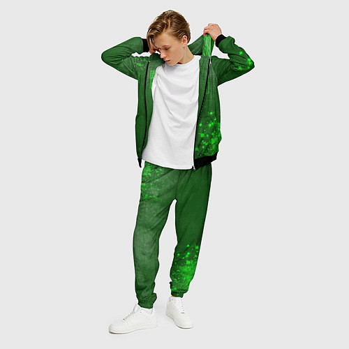Мужской костюм Lyon - green gradient вертикально / 3D-Черный – фото 3