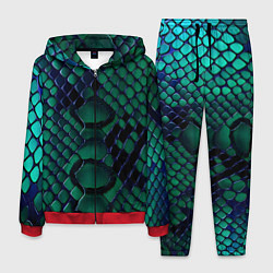 Костюм мужской Бирюзовая змеиная кожа, цвет: 3D-красный