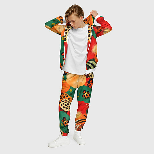 Мужской костюм Анималистичный африканский паттерн / 3D-Белый – фото 3