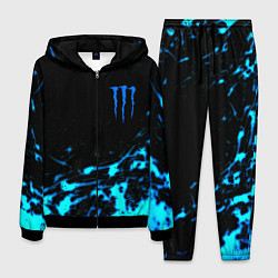 Костюм мужской Monster energy голубые краски, цвет: 3D-черный