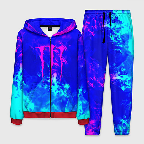 Мужской костюм Monster energy дым неоновый / 3D-Красный – фото 1