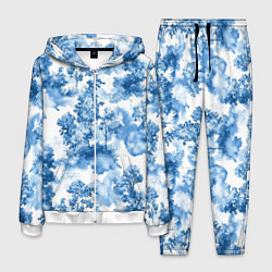 Костюм мужской Абстрактные деревья и облака- лесной паттерн аквар, цвет: 3D-белый