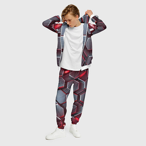 Мужской костюм Бордовый бронежилет / 3D-Белый – фото 3