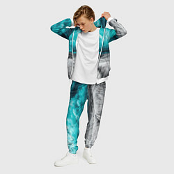 Костюм мужской Монохромное поле и сине-зеленое небо - природный п, цвет: 3D-белый — фото 2
