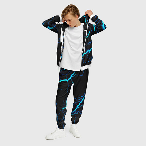 Мужской костюм Monster energy неоновые молнии / 3D-Белый – фото 3