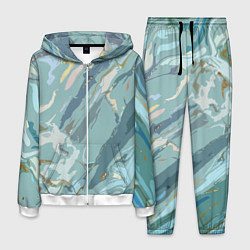 Костюм мужской Холодный голубой абстракция, цвет: 3D-белый
