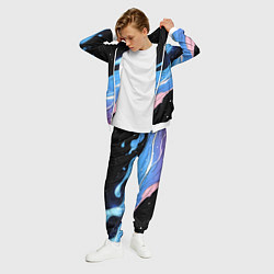 Костюм мужской Синяя волна на черном - текстура, цвет: 3D-белый — фото 2