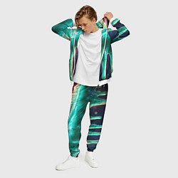 Костюм мужской Текстура стекающая зеленая клякса, цвет: 3D-белый — фото 2
