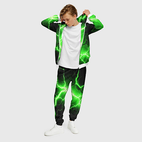 Мужской костюм Color green black / 3D-Белый – фото 3