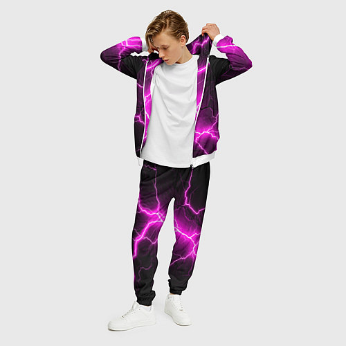 Мужской костюм The color is pink and black / 3D-Белый – фото 3