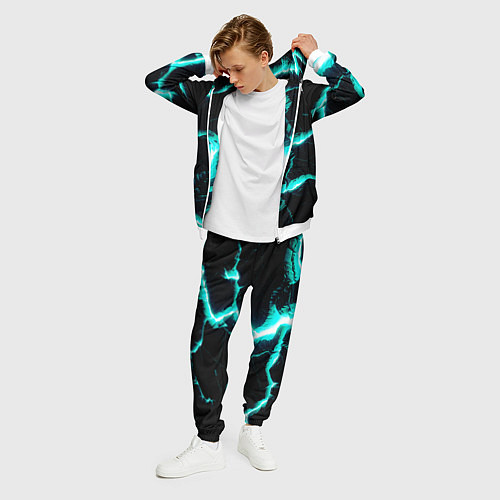 Мужской костюм Color light blue black / 3D-Белый – фото 3