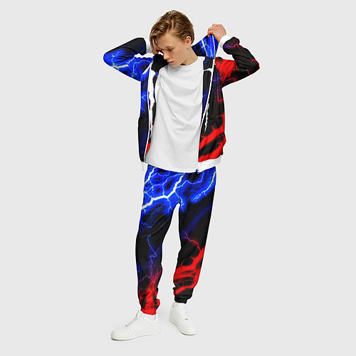 Мужской костюм Monster energy молнии неон / 3D-Белый – фото 3