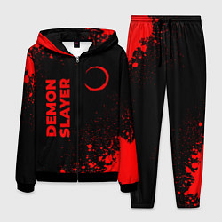 Костюм мужской Demon Slayer - red gradient вертикально, цвет: 3D-черный