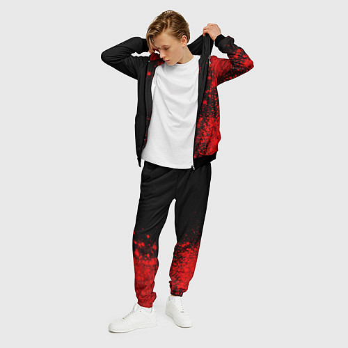 Мужской костюм Bayer 04 - red gradient по-вертикали / 3D-Черный – фото 3