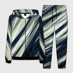 Костюм мужской Синий с оливковым диагональные полосы, цвет: 3D-черный