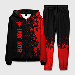 Костюм мужской Bon Jovi - red gradient по-вертикали, цвет: 3D-черный