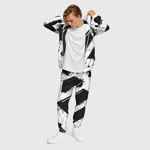 Мужской костюм Color black white / 3D-Белый – фото 3