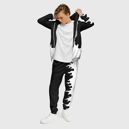 Мужской костюм Ювентус белый огонь / 3D-Меланж – фото 3