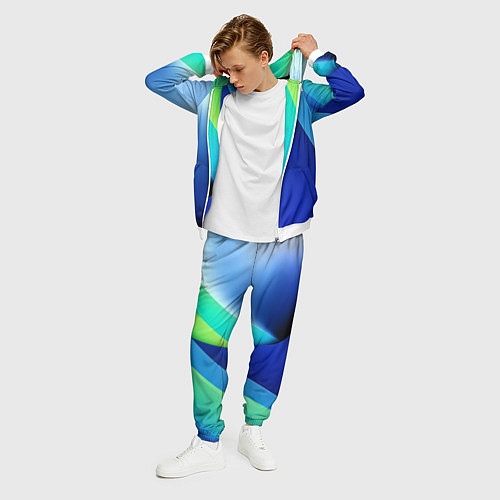 Мужской костюм Color blue green / 3D-Белый – фото 3